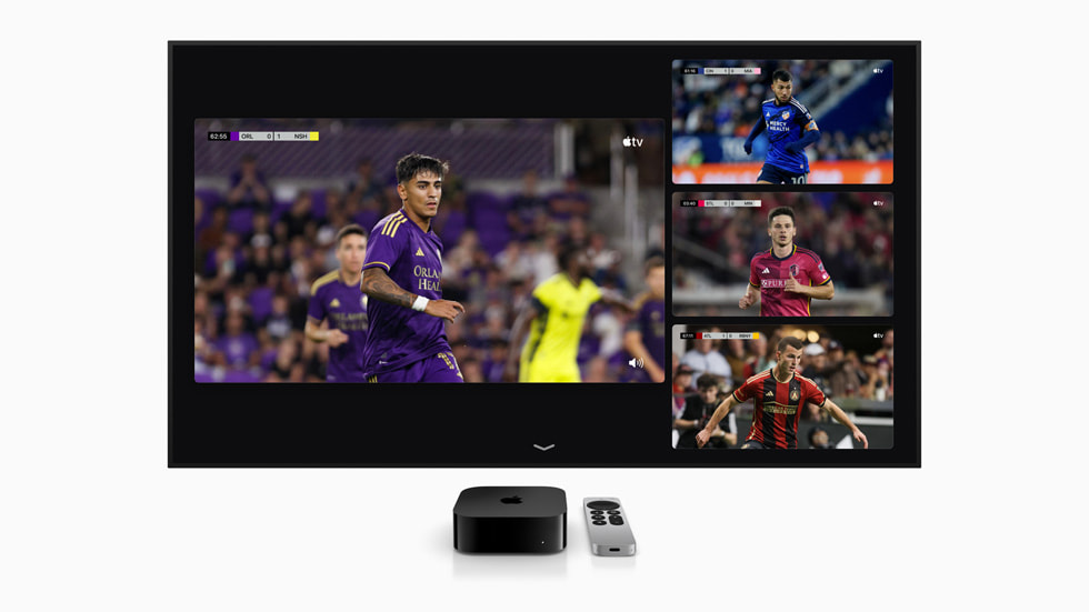 MLS Season Pass on Apple TV 4K, featuring multiple live matches.