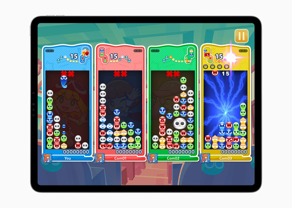 A still from Puyo Puyo Puzzle Pop shown on iPad Pro.