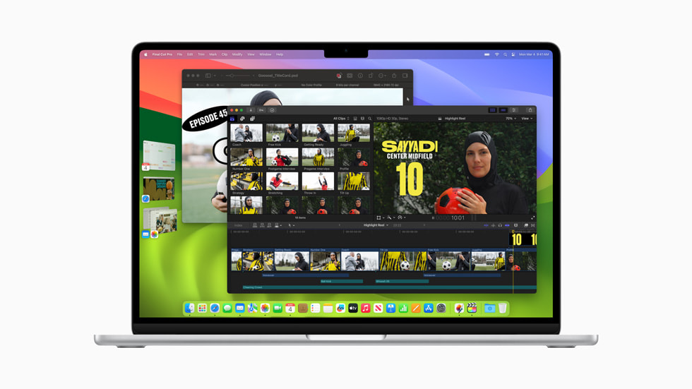 Final Cut Pro, Blickfång och Pixelmator visas på nya MacBook Air.