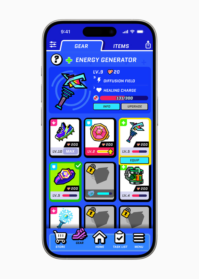 Gear is shown in Run Legends on iPhone 15 Pro.