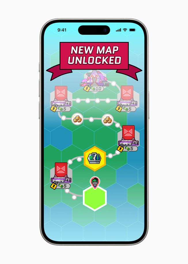 Um mapa no Run Legends é mostrado no iPhone 15 Pro.
