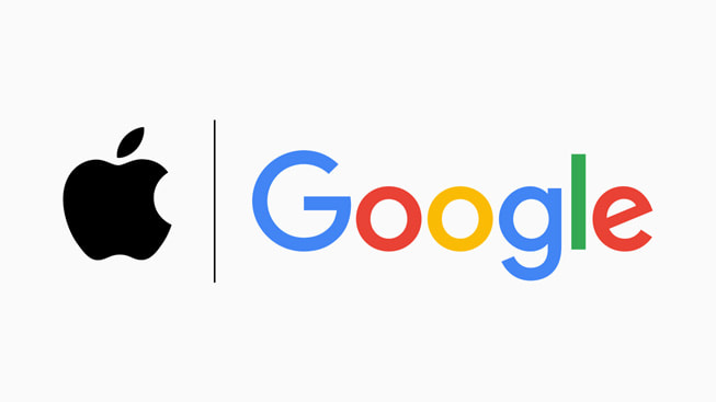 AppleとGoogleのロゴ。