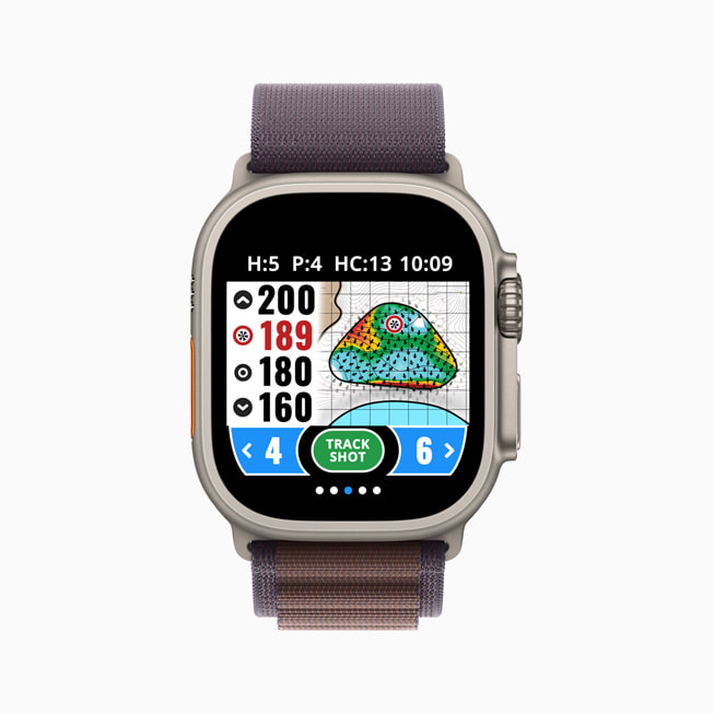 《GolfLogix》顯示於 Apple Watch 上。