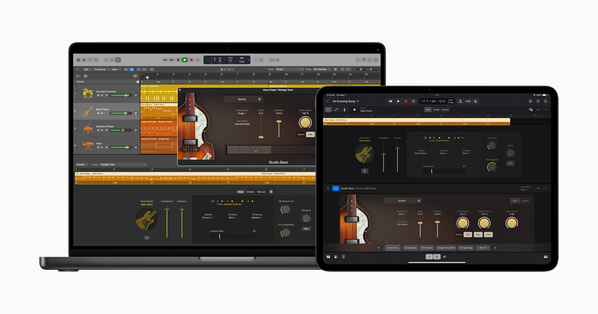 CUPERTINO, CALIFORNIA  Apple today unveiled the all-new Logic Pro for iPad 2 and Logic Pro for Mac 11, delivering breakthrough professional experienc