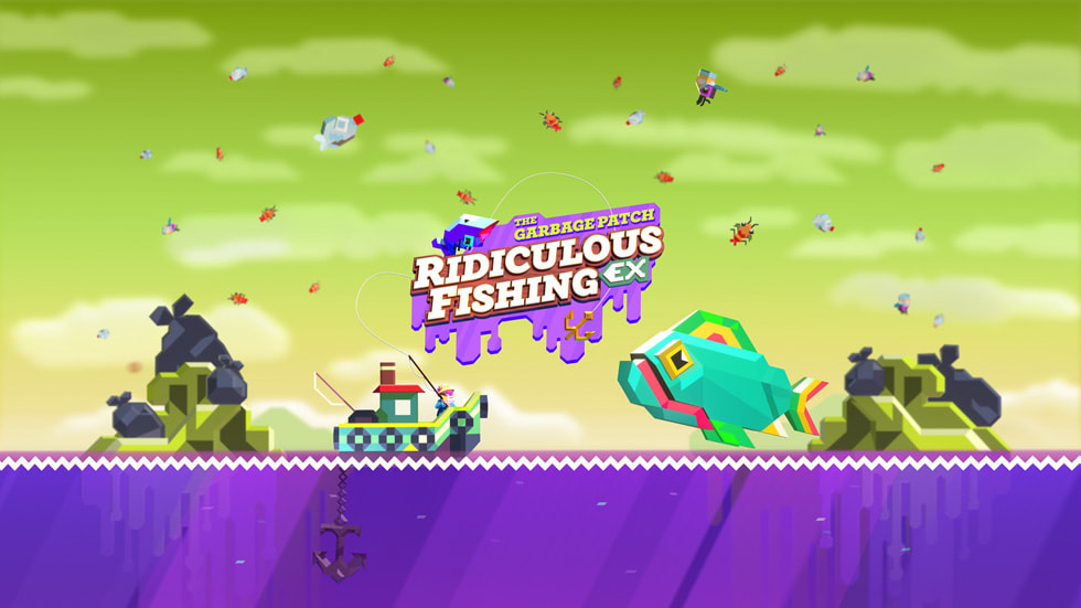 A gameplay screen from Ridiculous Fishing EX.