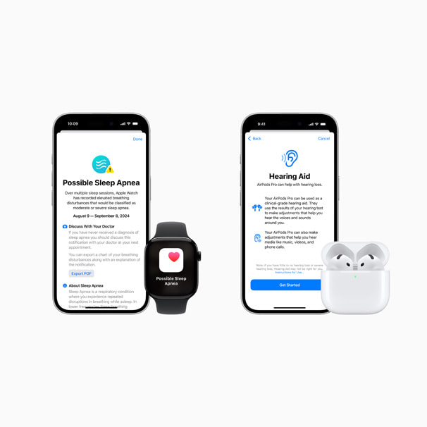Apple 健康功能與穿戴裝置示意|來源:Apple Newsroom