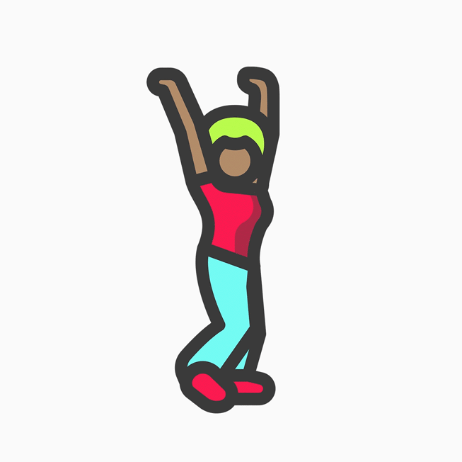 Icône illustrée d’une personne faisant de la danse.