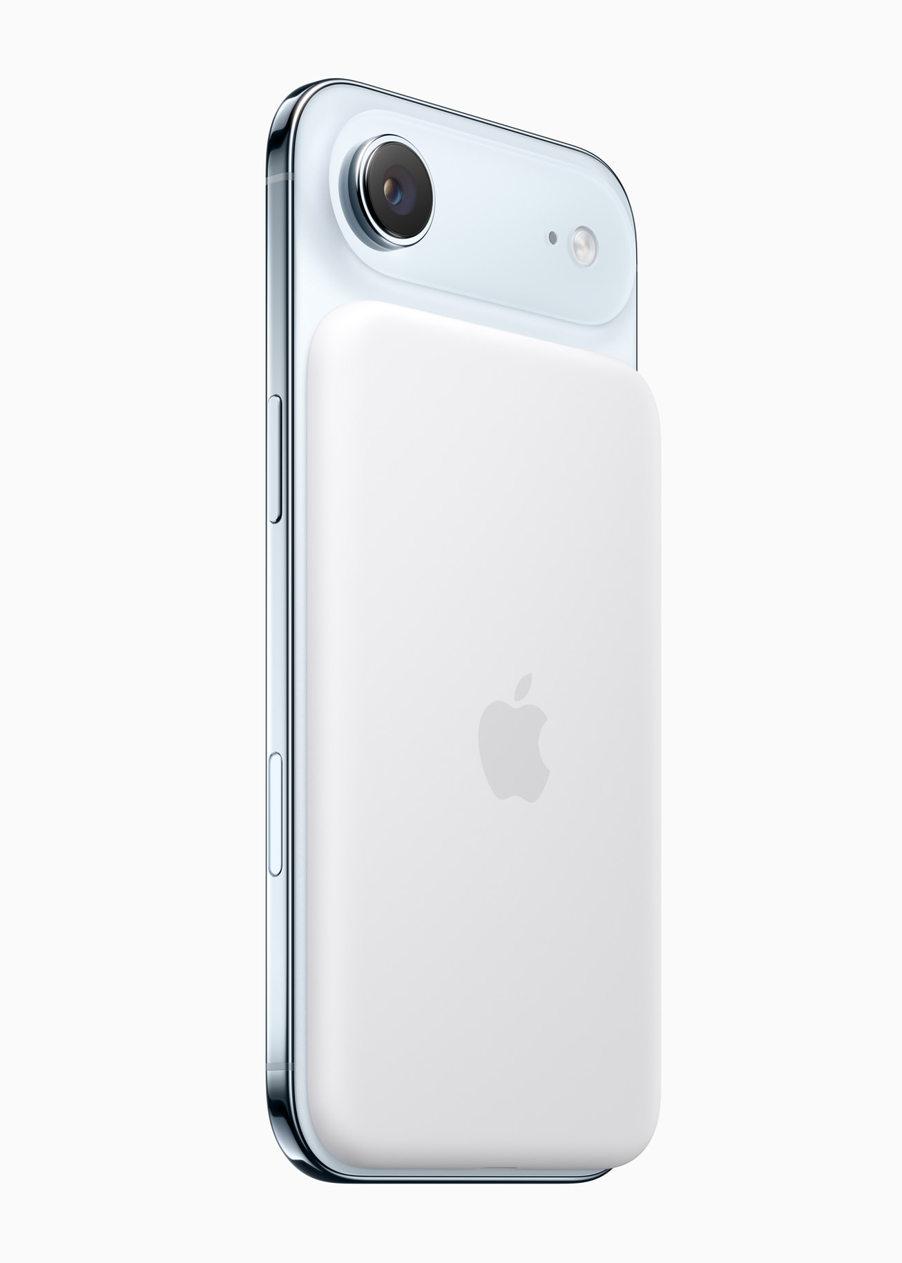 新的電池配件MagSafe,可吸附在iPhone Air上。Apple Newsroom