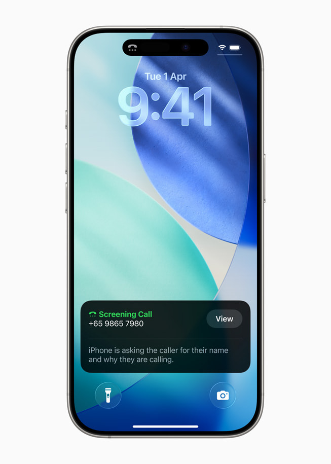 An image of the Call Screening feature on iPhone.