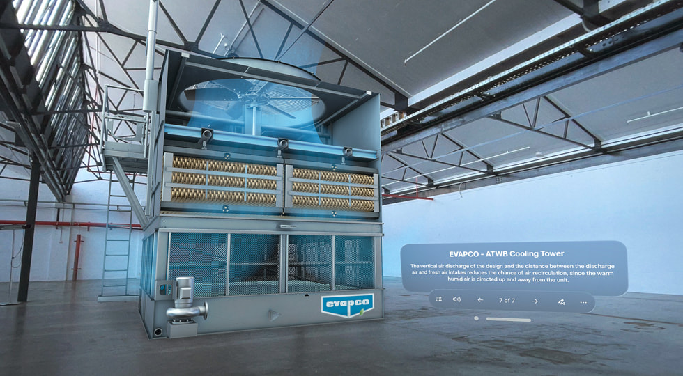 Una imagen de un modelo 3D interactivo de la aplicación JigSpace para Apple Vision Pro.