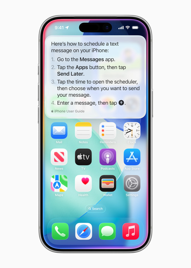 Stapsgewijze instructies om een tekstbericht in te plannen op iPhone.