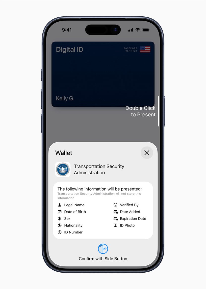 Apple Wallet 掃描護照建立 Digital ID 示意｜來源：Apple Newsroom（官方新聞室）