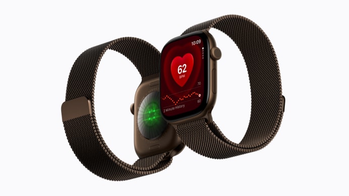 Apple Watch Series 12 avec capteurs et application Fréquence cardiaque