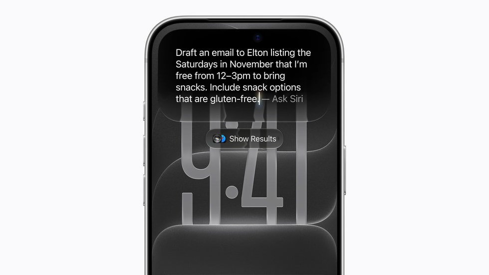A user employs Write with Siri on iPhone 18 Pro.