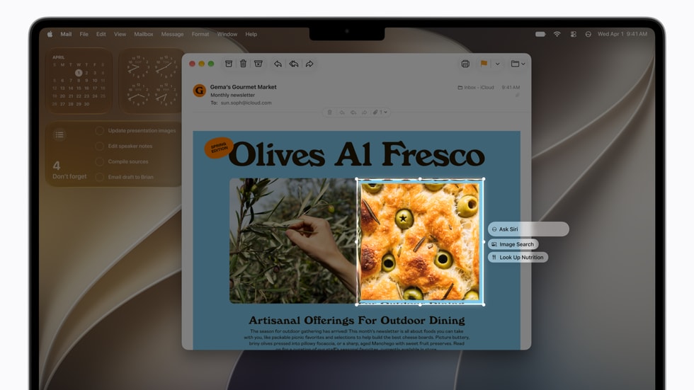 Visual Intelligence capabilities are shown on Mac.