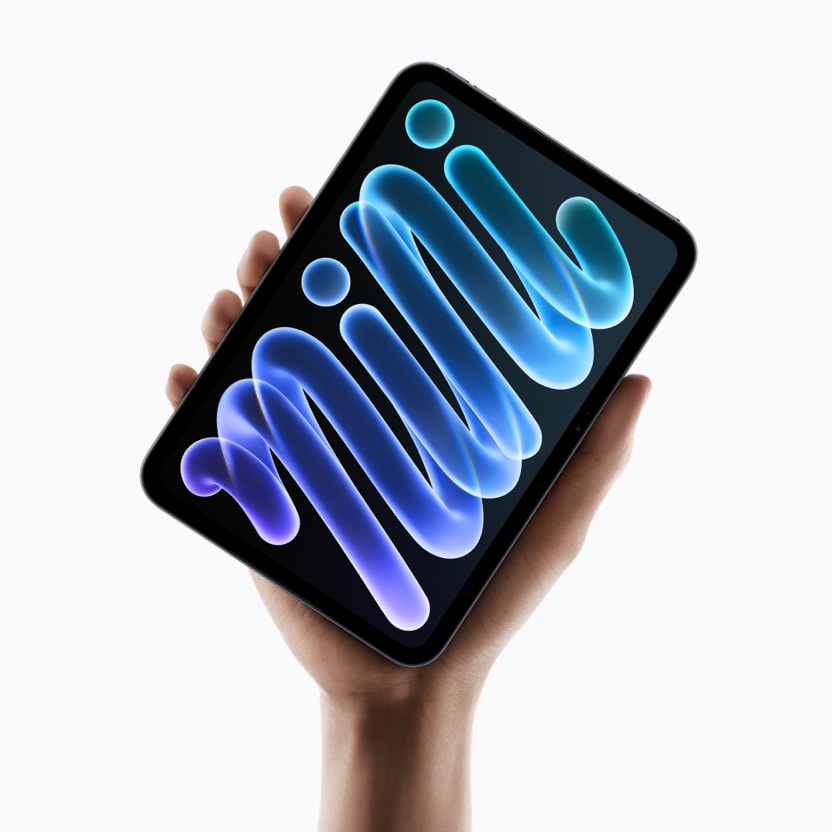 蘋果官方新聞稿中的新一代 iPad mini 手持示意照