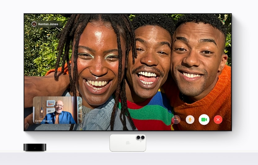 Apple TV 4KでFaceTime通話をしている画面