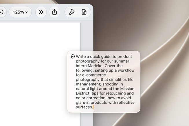 A user employs Siri AI to generate a draft from scratch.