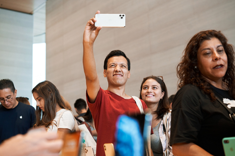 Customers try out iPhone 11 Pro at Apple Antara.