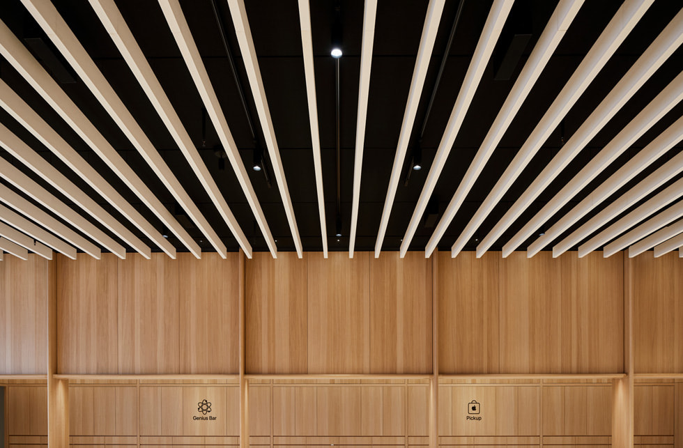 A detailed shot of the ceiling at Apple Tysons Corner.