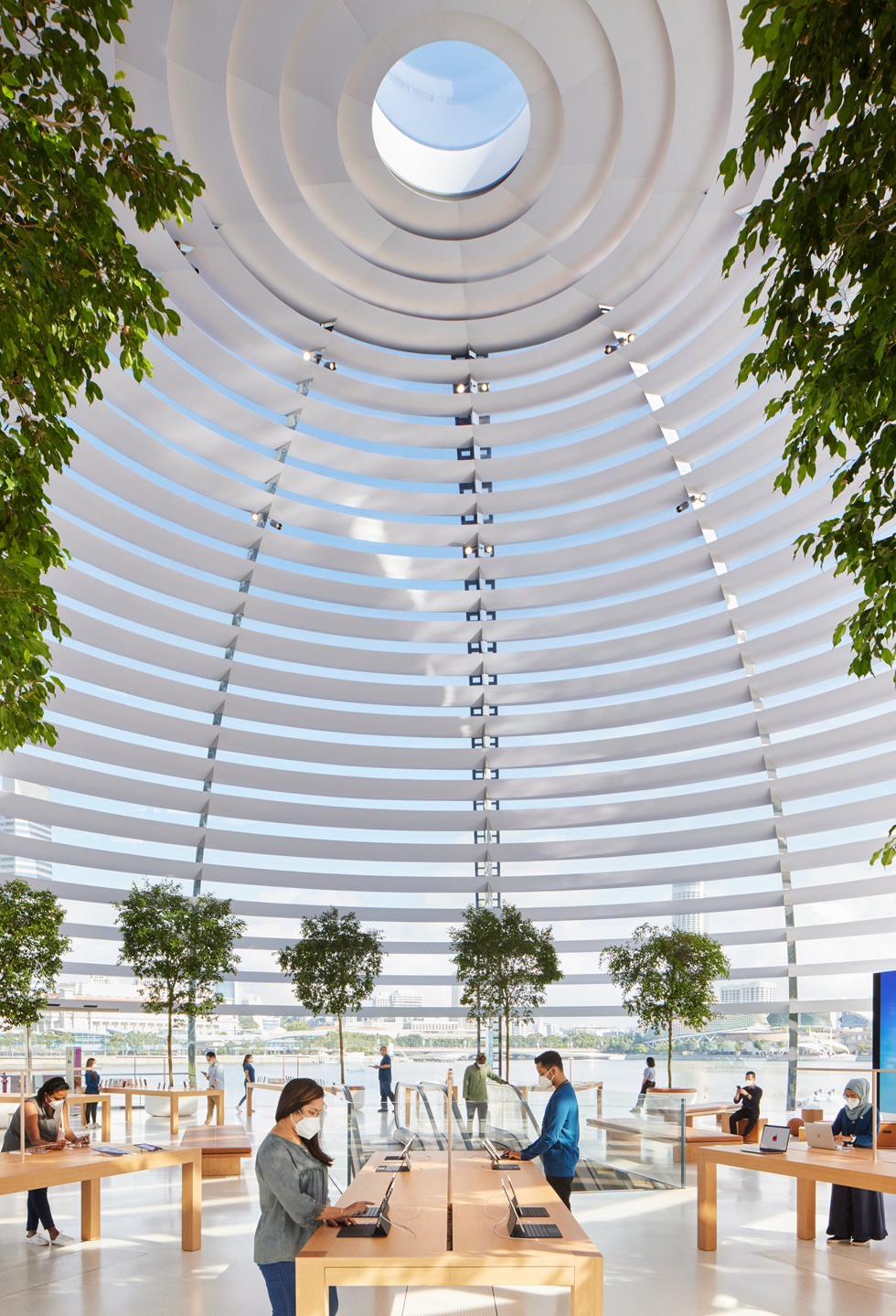 Apple opens floating store designed by Foster + Partners in Singapore