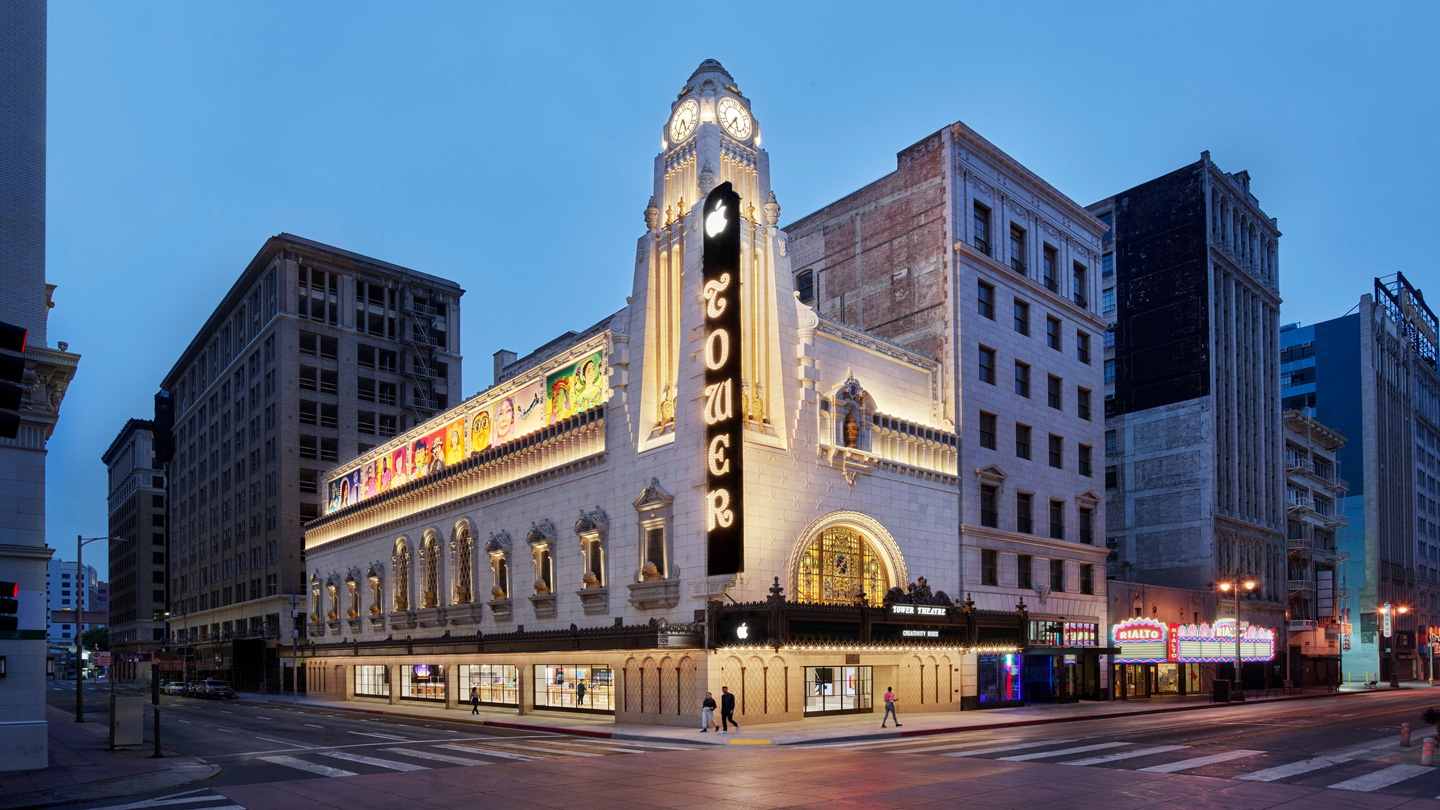 Street view of Apple Tower Theatre.