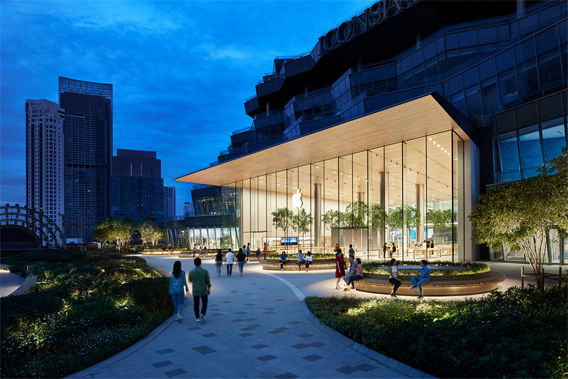 Exterior of Apple Iconsiam in Bangkok.