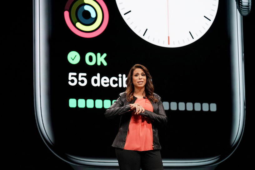 Dr. Sumbul Desai on stage at WWDC 2019.