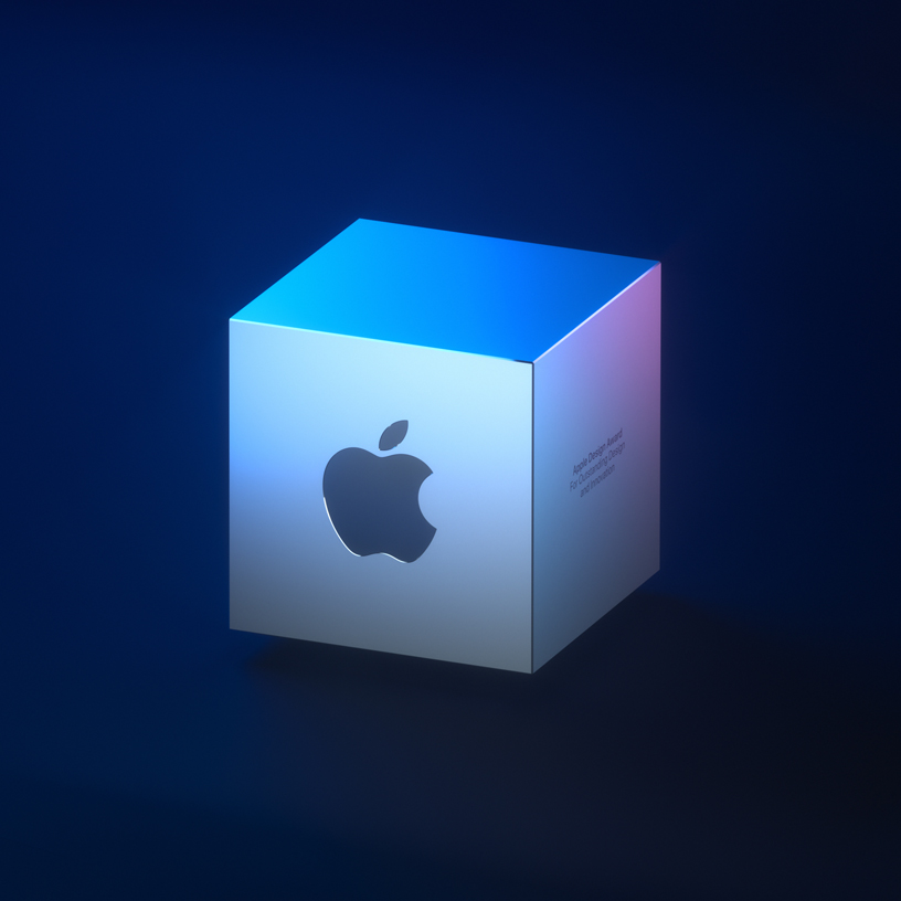 The 2019 Apple Design Award cube.