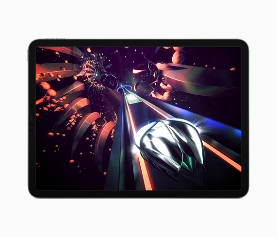 “Thumper” gameplay displayed on iPad.