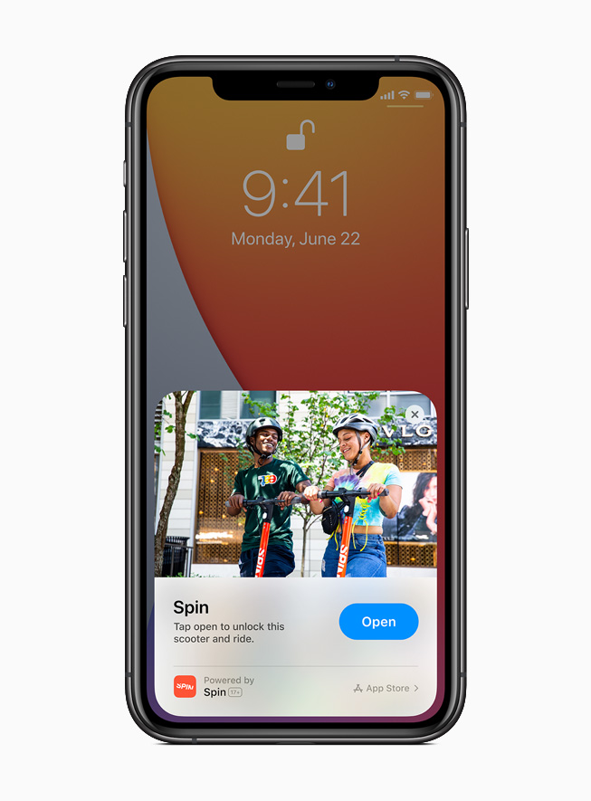 Un App Clip mostrado en el iPhone 11 Pro.