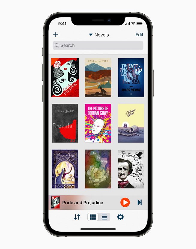 Appen Voice Dream Reader visas på iPhone 12 Pro.