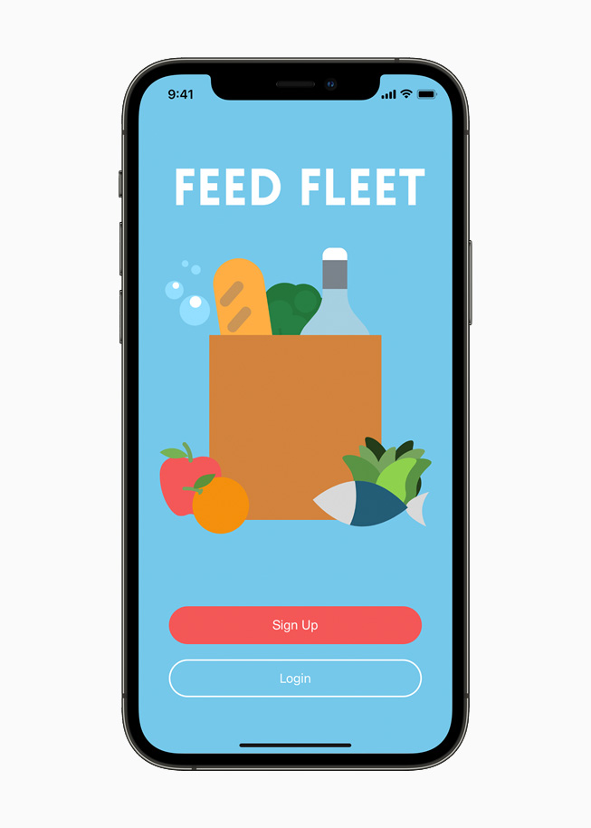 The landing page of the Feed Fleet app.