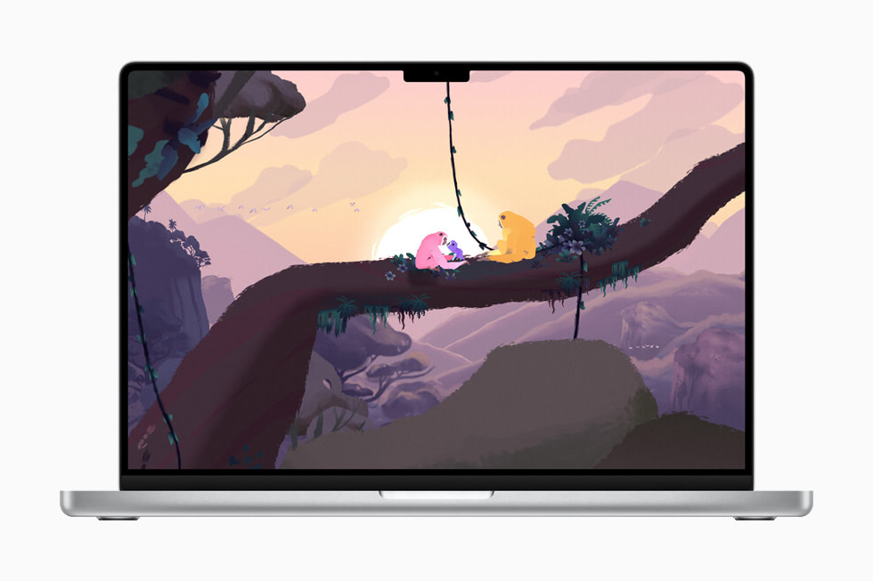MacBook Proで実行している「ギボン：ジャングルを超えて」。