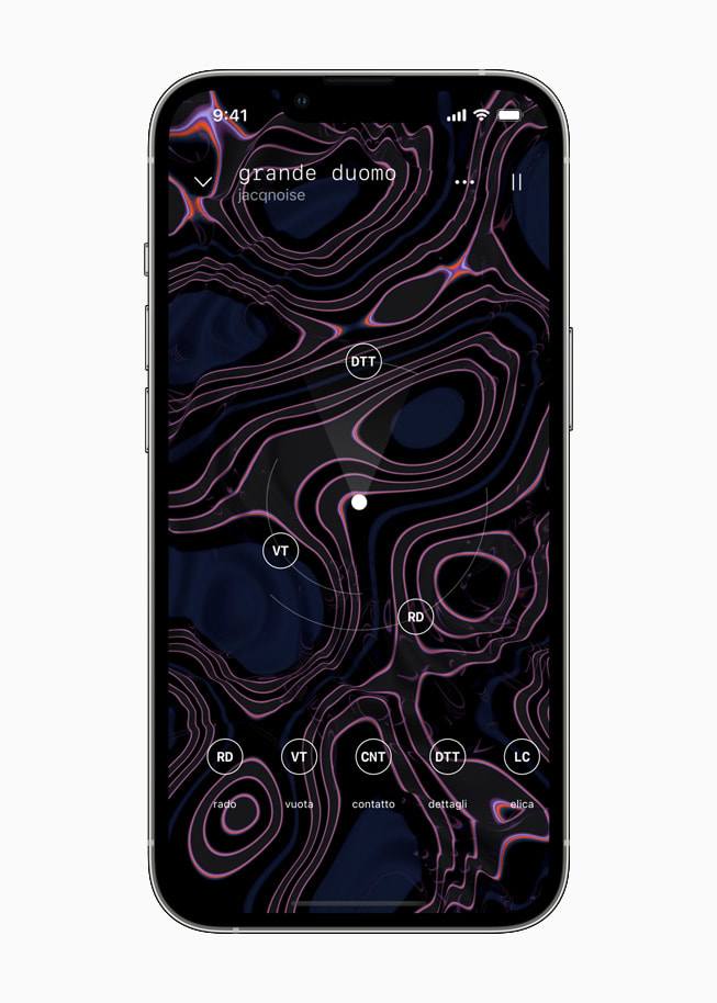 Odio เปิดอยู่บน iPhone 13 Pro สีเงิน