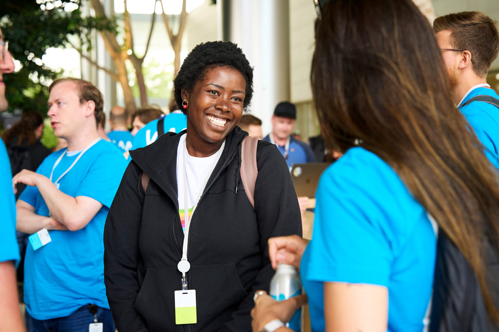 Developers arrive at Apple Park on opening day of WWDC23.