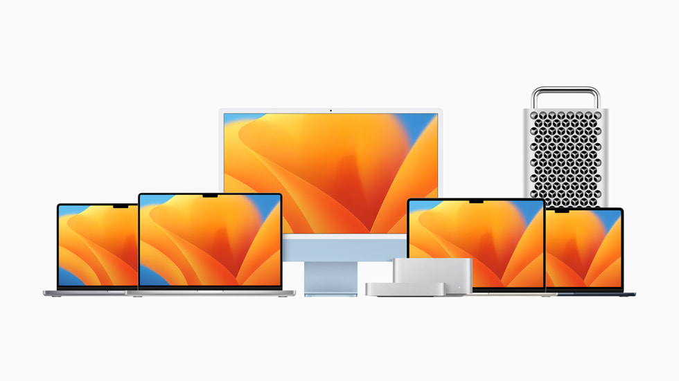 A família de aparelhos Mac é mostrada.