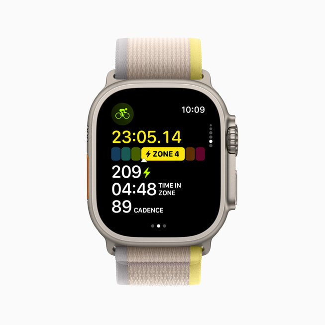 Zonas de Potencia personalizadas en un Apple Watch Ultra.
