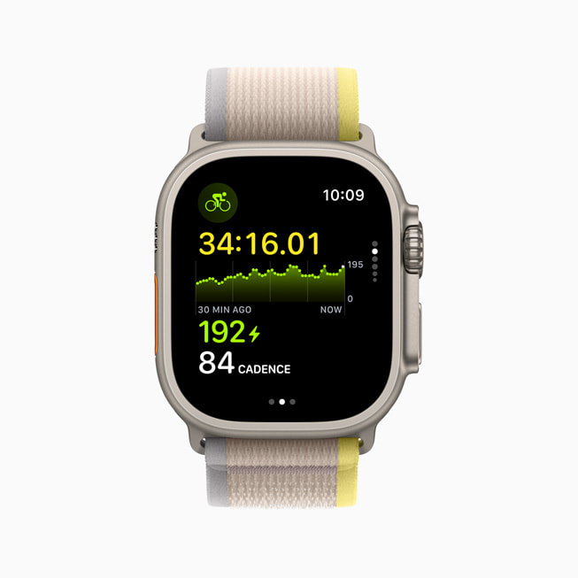 개인 맞춤 파워 영역을 보여주는 Apple Watch Ultra.