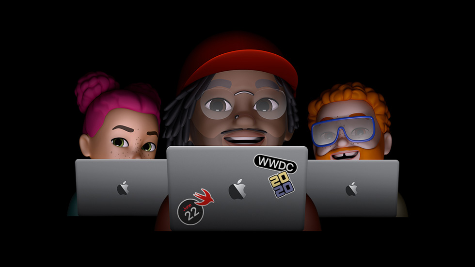 Affiche de la WWDC 2020 avec des memoji