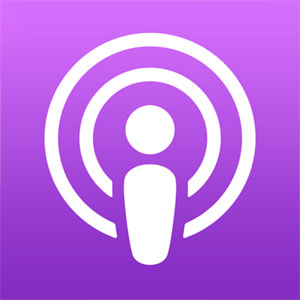 Het logo van Apple Podcasts.