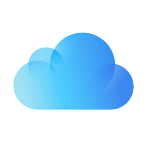 Het logo van iCloud Plus.