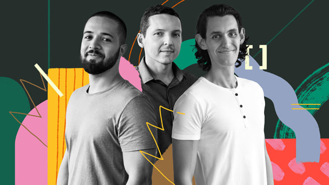 Os desenvolvedores do “Falou” Matheus Medina, Vitor Marques, and Gabriel Santos.