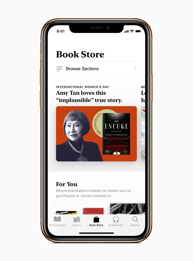 Apple Books-verzameling waarin vooraanstaande en creatieve vrouwen boeken aanraden.