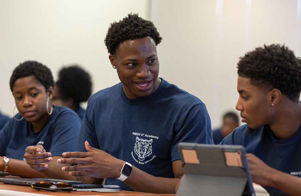 Students from various HBCUs exchange ideas at a coding academy event in Nashville, part of Apple’s Community Education Initiative.