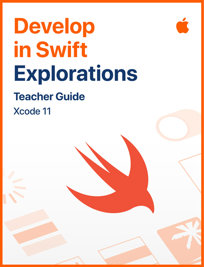 An image of the “Develop in Swift Explorations” teacher guide.