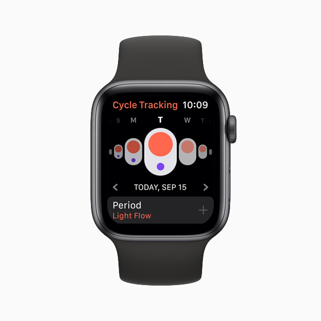 Cycle Tracking displayed on Apple Watch.