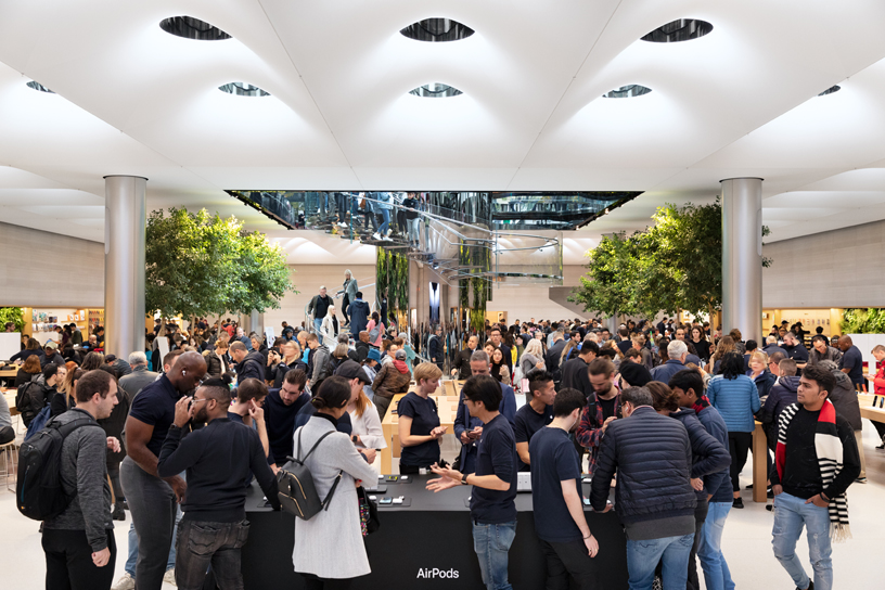 The view inside Apple Fifth Avenue in New York.