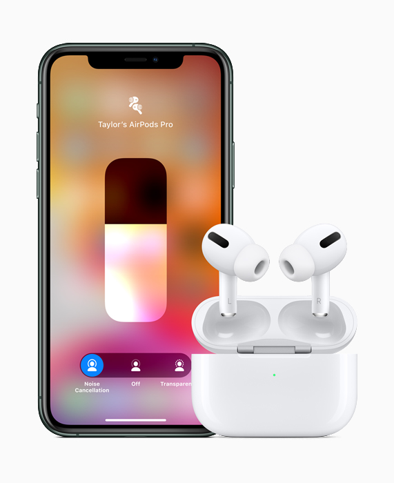 AirPods Pro with iPhone 11 Pro.