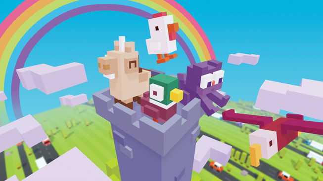 Crossy Road Castle finns på Apple Arcade.